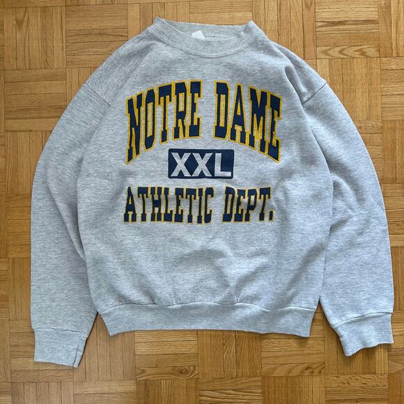 Vintage 90s Notre Dame Athletic Dept sweatshirt Size Large Made in USA - Picture 1 of 6